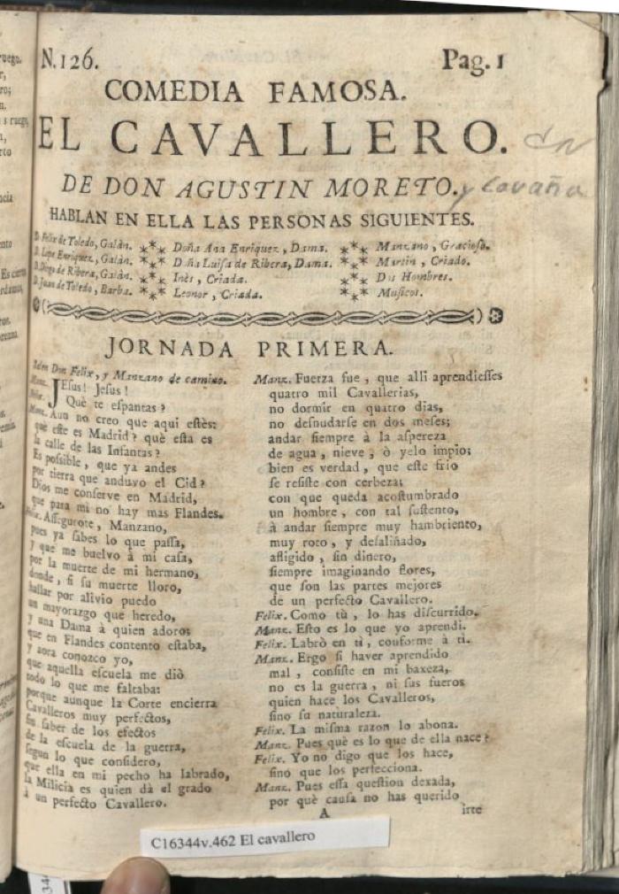 Comedia famosa. El cavallero.