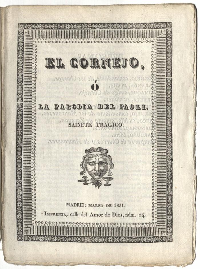 El Cornejo, ó La parodia del Paoli. 