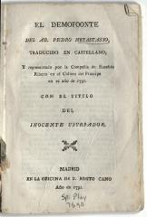 El demofoonte del Ab. Pedro Metastasio, traducido en castellano…con el titulo del Inocente usurpador.