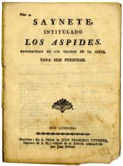 Saynete, intitulado Los aspides. :