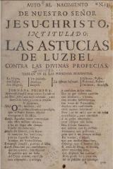 Auto al nacimiento de Nuestro Señor Jesu-Christo intitulado Las astucias de Luzbel contra las divinas profecias.