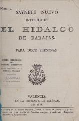 Saynete intitulado El hidalgo de Barajas.