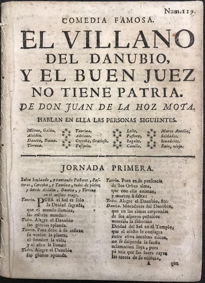 Comedia famosa. El villano del Danubio, y el buen juez no tiene patria /