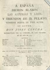 A España dieron blason los Asturias y Leon, y triunfos de D. Pelayo :