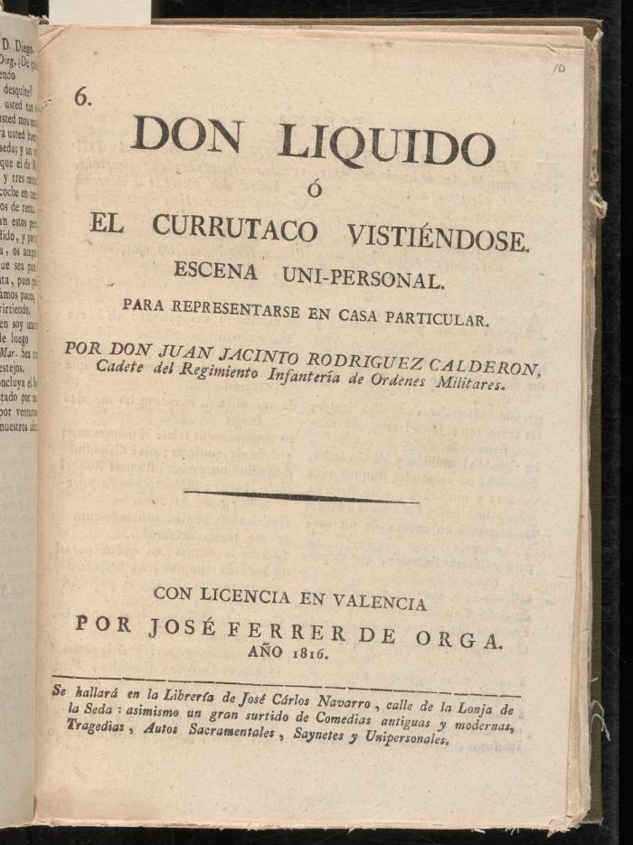 Don Liquido, ó, El currutaco vistiéndose :