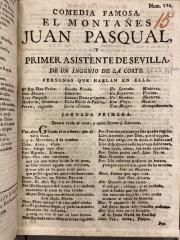 Comedia famosa. El montañes Juan Pasqual, y primer asistente de Sevilla /