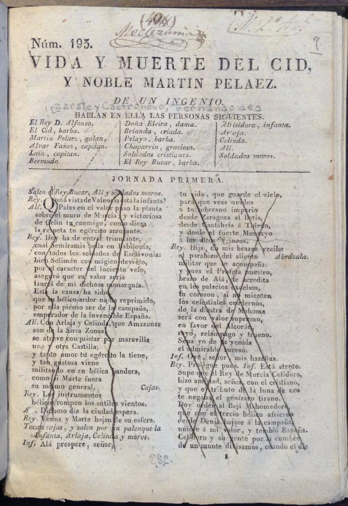 Vida y muerte del Cid, y noble Martín Peláez /